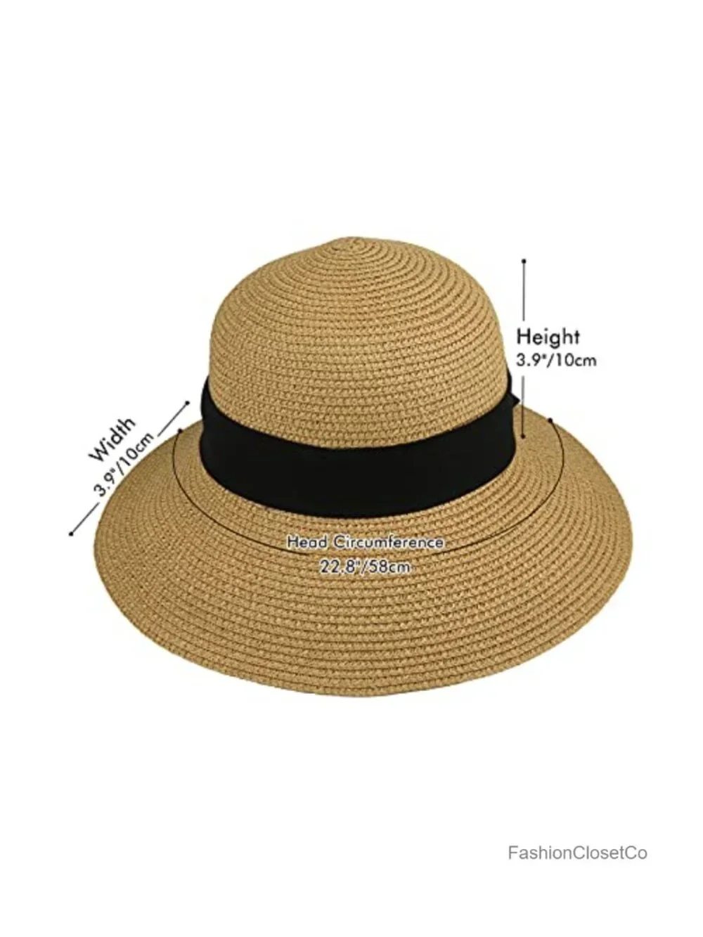 Wide Brim Foldable Straw Sun Hat with UPF 50